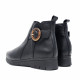 Botins Suite009 de pell de dona negres amb sivella decorativa i sola de falca - Querol online