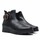 Botines Suite009 de piel de mujer negros con hebilla decorativa y suela de cuña - Querol online