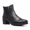 Botins Suite009 de pell de dona negres amb taló mitjà i cremallera lateral