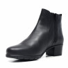 Botines Suite009 de piel de mujer negros con tacón medio y cremallera lateral