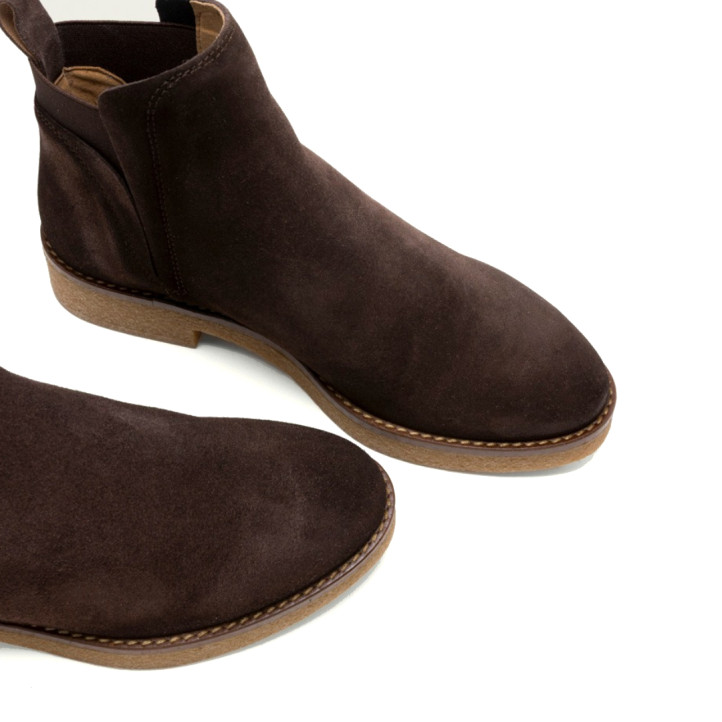 BOTINES DE PIEL CON ELÁSTICOS ISABEL MOKA PORRONET - Querol online