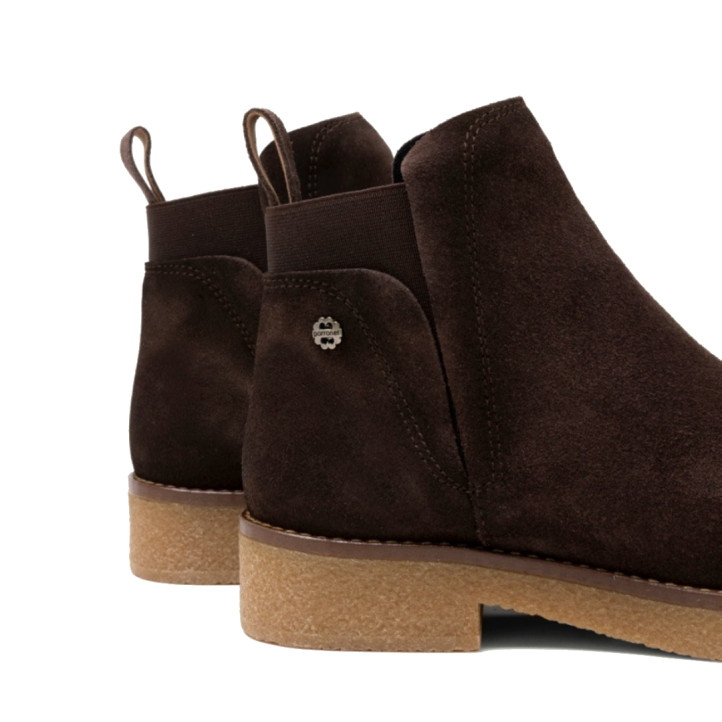 BOTINES DE PIEL CON ELÁSTICOS ISABEL MOKA PORRONET - Querol online
