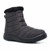 Botines acolchados de mujer marrón chocolate oscuro con forro de pelo y crem