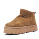 Botines australianos de mujer color cuero con plataforma y forro de pelo - Querol online