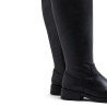 Botas planas Porronet Jana de piel negras con tacón bajo y caña hasta la rodilla