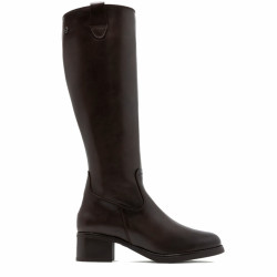 BOTINES DE PIEL DE TACÓN OLIVIA MOKA PORRONET - Querol online