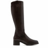 BOTINES DE PIEL DE TACÓN OLIVIA MOKA PORRONET