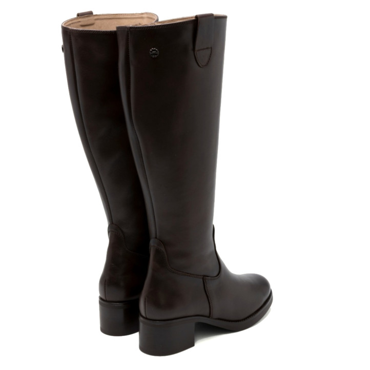 BOTINES DE PIEL DE TACÓN OLIVIA MOKA PORRONET - Querol online