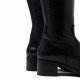 Botas tacón Porronet Olivia de piel negras con tacón ancho y tiradores - Querol online