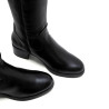Botas tacón Porronet Olivia de piel negras con tacón ancho y tiradores