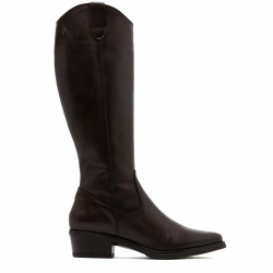 BOTAS DE PIEL NEGRO CON CREMALLERA MÓNICA MOKA PORRONET - Querol online