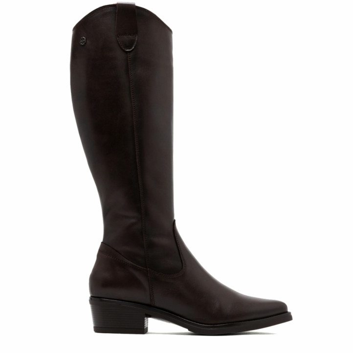 BOTAS DE PIEL NEGRO CON CREMALLERA MÓNICA MOKA PORRONET - Querol online