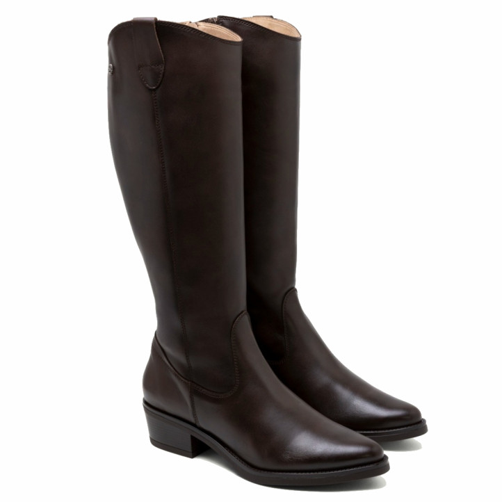 BOTAS DE PIEL NEGRO CON CREMALLERA MÓNICA MOKA PORRONET - Querol online