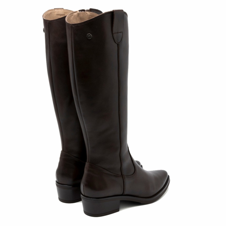 BOTAS DE PIEL NEGRO CON CREMALLERA MÓNICA MOKA PORRONET - Querol online