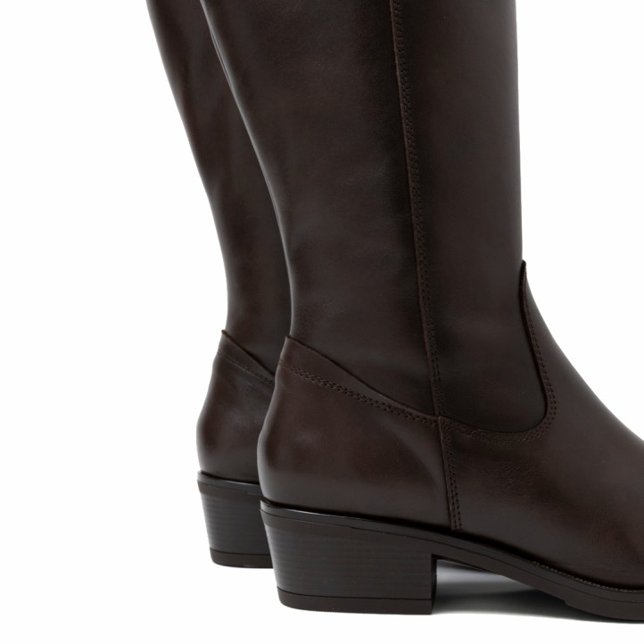 BOTAS DE PIEL NEGRO CON CREMALLERA MÓNICA MOKA PORRONET - Querol online