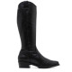 Botas tacón Porronet Mónica de piel negras con tacón bajo y cremallera - Querol online