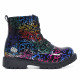 Botines DOCKERS militares de niña negros con corazones multicolor y acabado brillante - Querol online