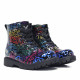 Botines DOCKERS militares de niña negros con corazones multicolor y acabado brillante - Querol online