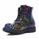 Botines DOCKERS militares de niña negros con corazones multicolor y acabado brillante - Querol online