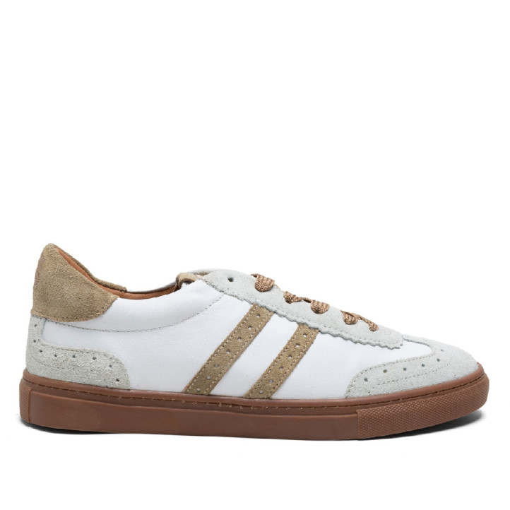 SNEAKERS DEPORTIVAS PIEL BLANCO Y BEIGE CHLOE PORRONET - Querol online