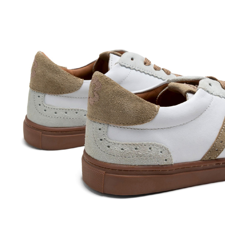 SNEAKERS DEPORTIVAS PIEL BLANCO Y BEIGE CHLOE PORRONET - Querol online