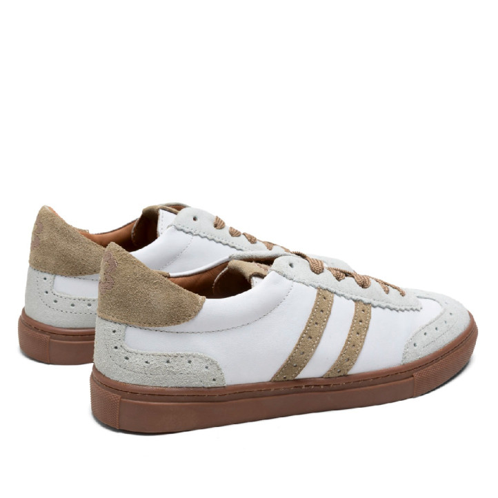 SNEAKERS DEPORTIVAS PIEL BLANCO Y BEIGE CHLOE PORRONET - Querol online