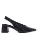 Zapatos tacón Querol destalonados negros con efecto cocodrilo y tacón - Querol online