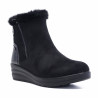 Botins Amarpies de dona negres amb falca, pèl i cremallera lateral