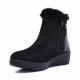 Botins Amarpies de dona negres amb falca, pèl i cremallera lateral - Querol online