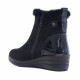 Botines Amarpies de mujer negros con cuña, pelo y cremallera lateral - Querol online