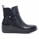Botines Amarpies de mujer negros con cuña y detalle de hebilla lateral - Querol online