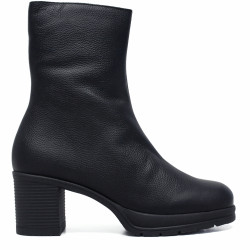 Botines tacón Redlove Astrid negros de piel con tacón ancho y plataforma - Querol online