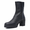 Botines tacón Redlove Astrid negros de piel con tacón ancho y plataforma