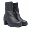Botines tacón Redlove Astrid negros de piel con tacón ancho y plataforma