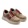 Zapatillas Mysoft Cypress de mujer taupe con detalles burdeos y plataforma