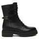 Botins Nero Giardini militars de pell negra per a dona amb cordons i sola track - Querol online