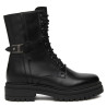Botins Nero Giardini militars de pell negra per a dona amb cordons i sola track