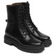 Botines Nero Giardini militares de piel negra para mujer con cordones y suela track - Querol online