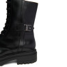 Botines Nero Giardini militares de piel negra para mujer con cordones y suela track