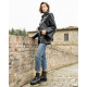 Botines Nero Giardini militares de piel negra para mujer con cordones y suela track - Querol online