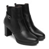 Botines tacón Nero Giardini de piel negra para mujer con tacón de bloque y detalle de hebilla
