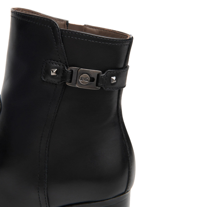 Botines Nero Giardini de piel negra para mujer con tacón de bloque de 8 cm y plataforma - Querol online