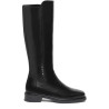 Botas planas Nero Giardini altas de piel negra con tacón bajo y caña elástica