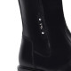 Botas planas Nero Giardini altas de piel negra con tacón bajo y caña elástica - Querol online