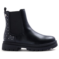 Botines Gioseppo de niña negros estilo Chelsea con elásticos laterales y tachuelas - Querol online