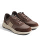 Zapatos sport Geox de hombre marrón oscuro con detalles beige y suela deportiva - Querol online