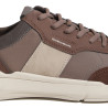 Zapatos sport Geox de hombre marrón oscuro con detalles beige y suela deportiva