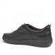 Sabates planes Treintas de pell negra amb tancament de velcro i elàstics decoratius - Querol online