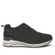 Zapatillas Treintas de mujer negras de tejido de punto con suela deportiva blanca - Querol online