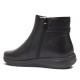 Botines planos Treintas de mujer negros de piel con cremallera y hebilla lateral - Querol online